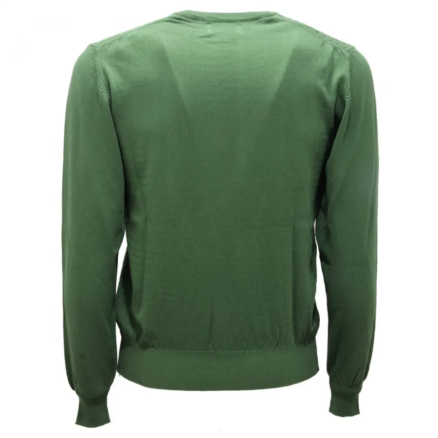 2350AH maglione uomo ROY ROGERS green cotton sweater man