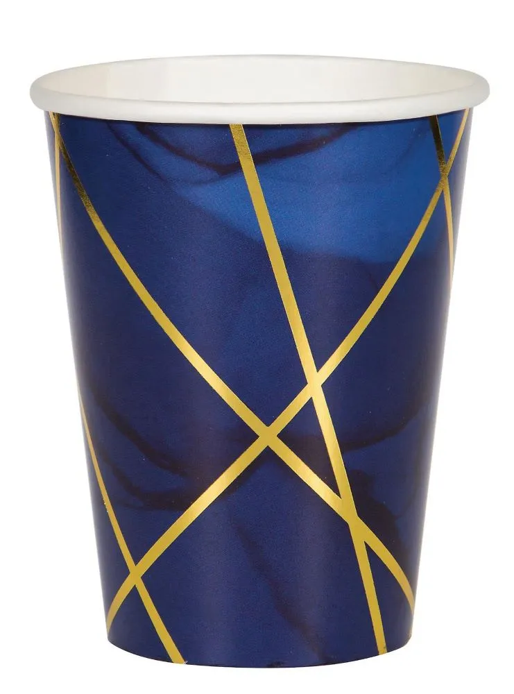 8 bicchieri blu oro 354 ml