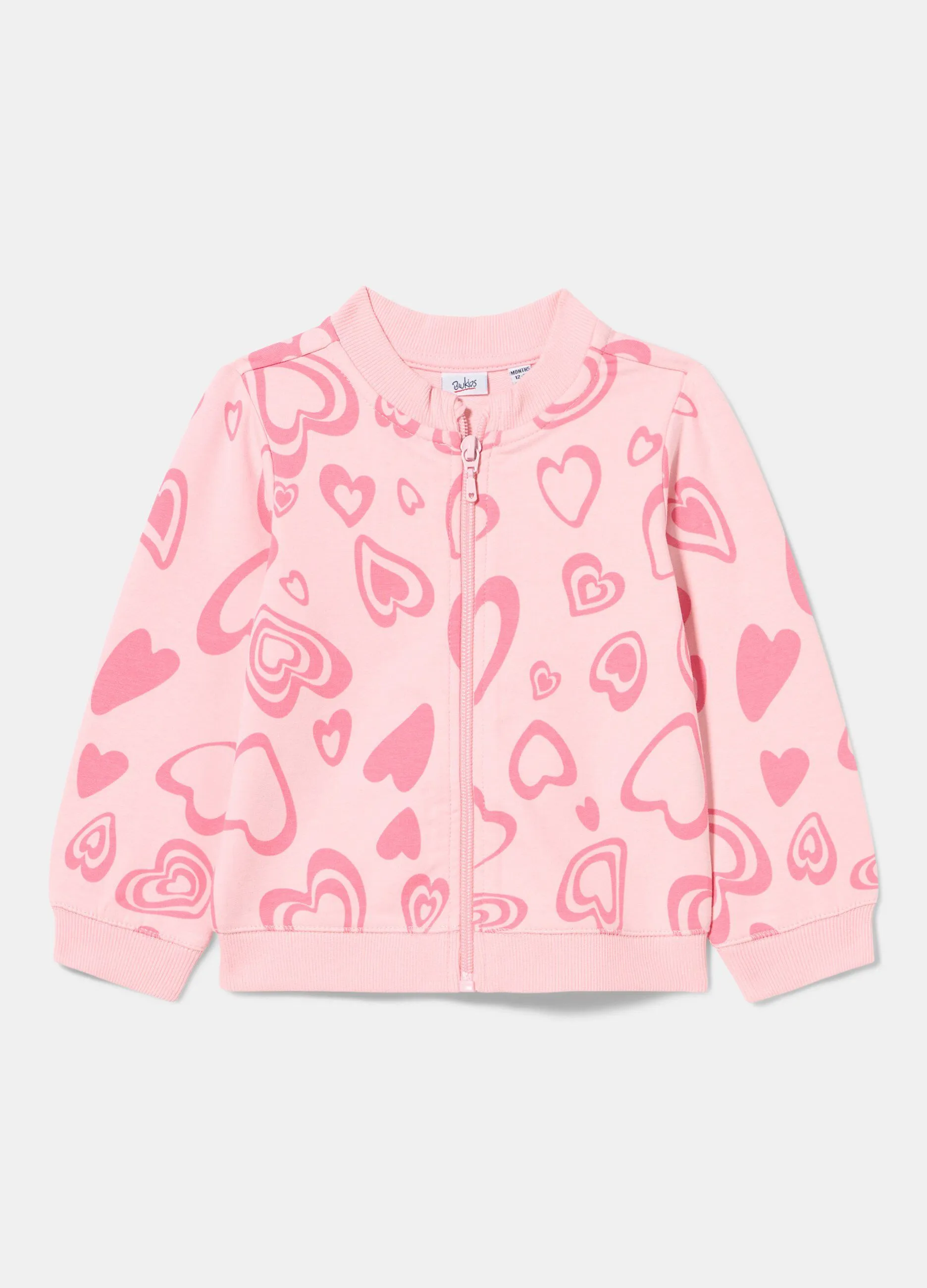 BLUKIDS  Cardigan con zip in felpa di cotone neonata