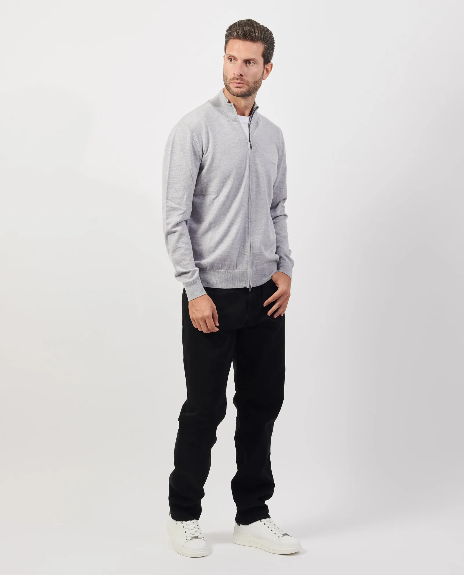 BOSS      Cardigan uomo Boss regular fit in lana vergine
