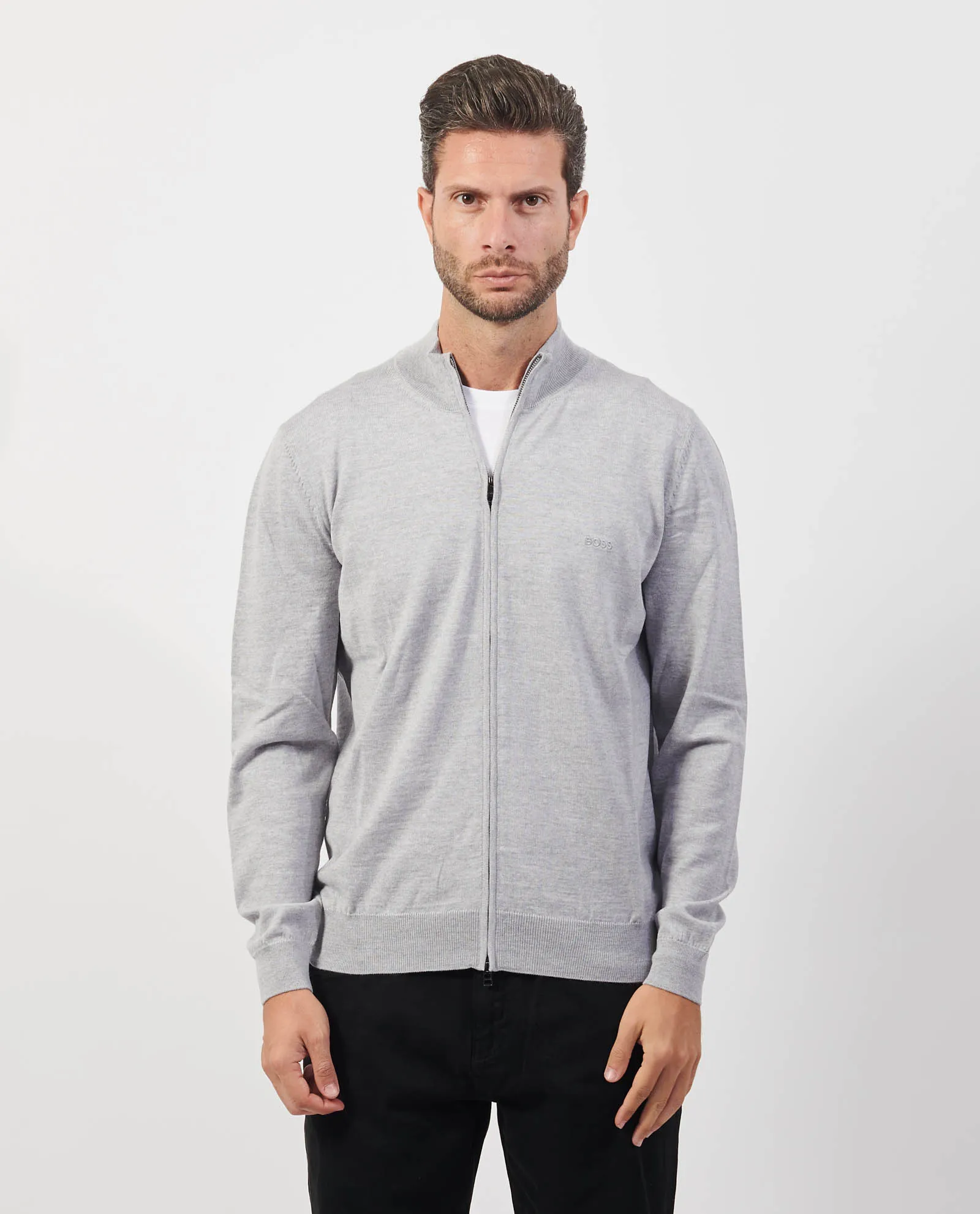 BOSS      Cardigan uomo Boss regular fit in lana vergine