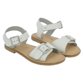 BRAND  Sandalo in pelle bianca con doppia fibbia 