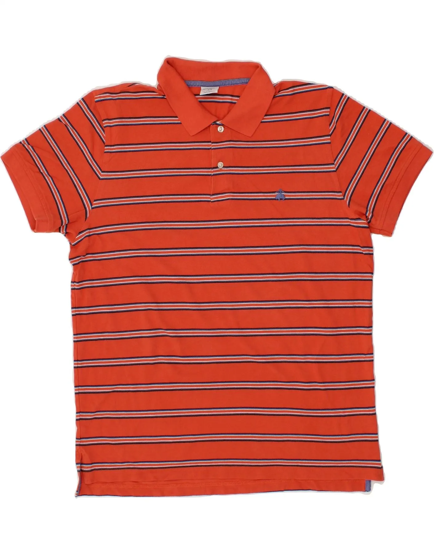 BROOKS BROTHERS Mens Polo Shirt XL Red Striped Cotton