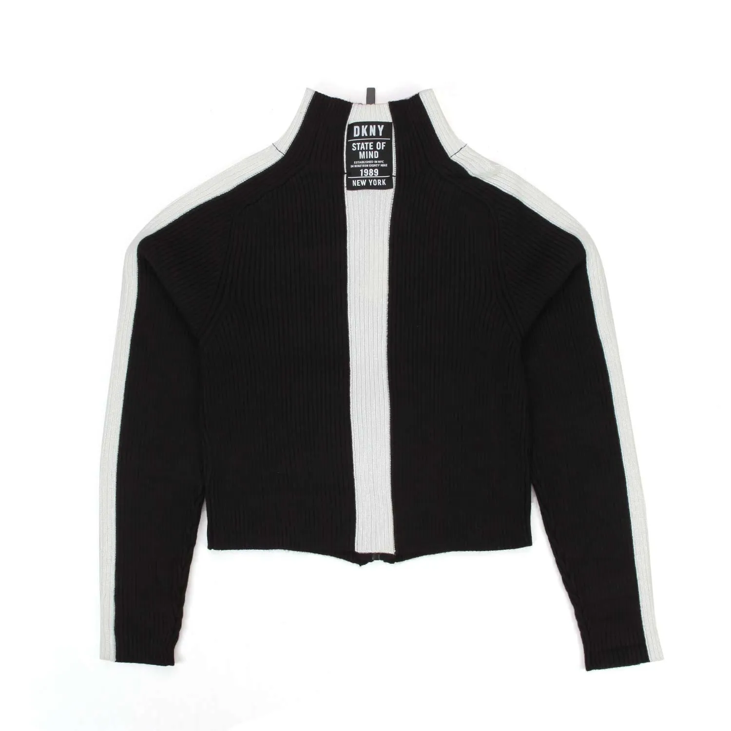 Cardigan Lupetto Nero E Bianco Bambina E Teenager