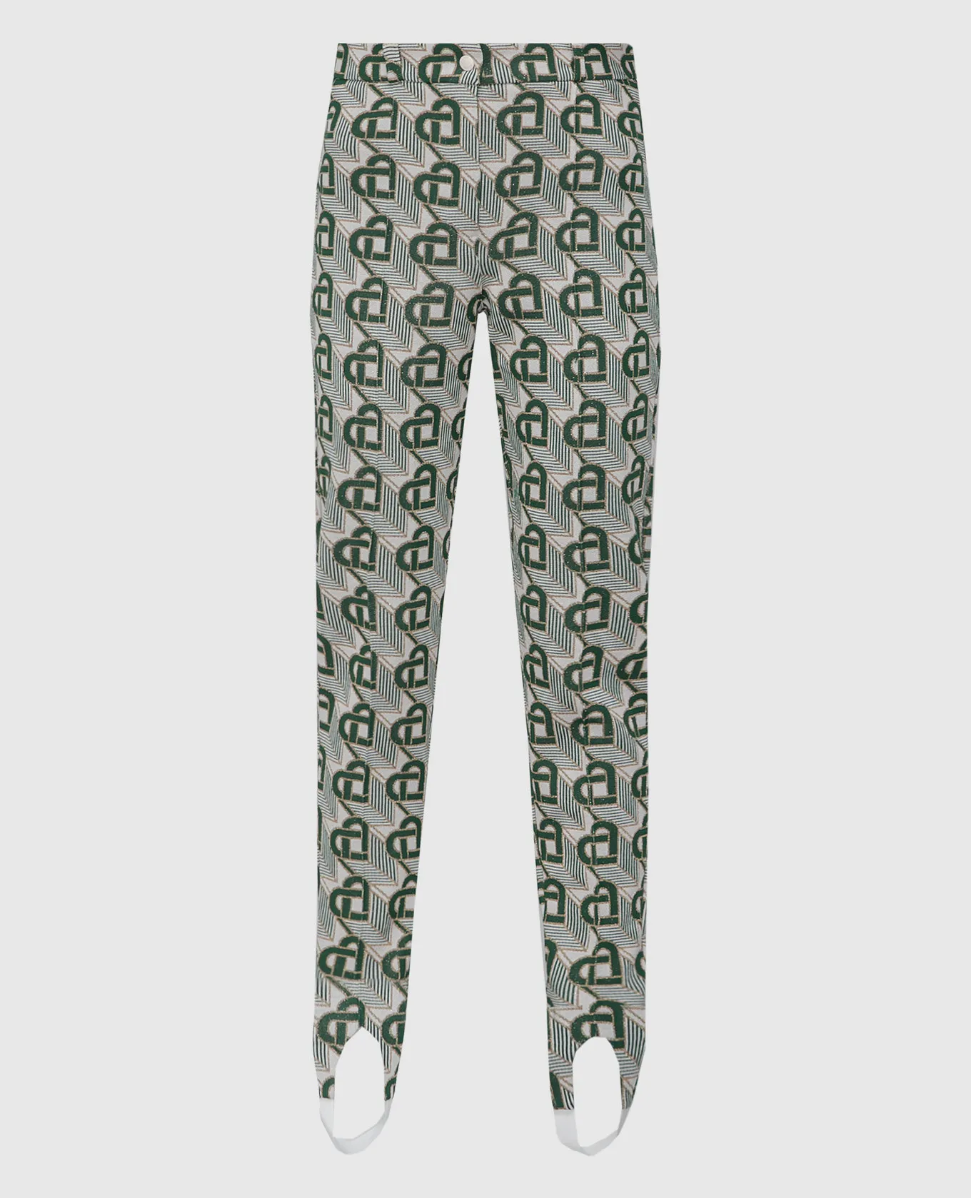 Casablanca Pantaloni skinny bianchi con fantasia logo WF23TR16001