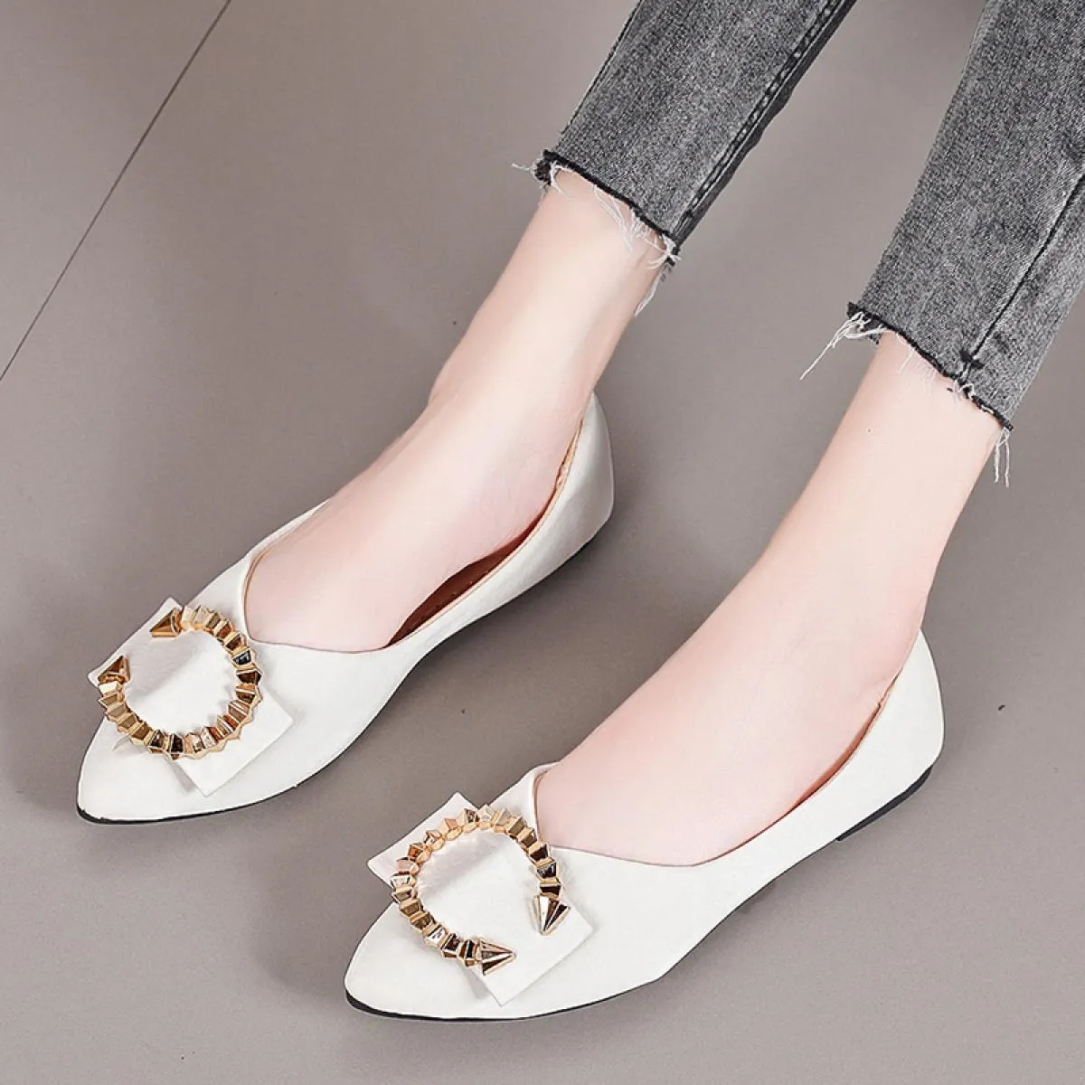 Comode zeppe da donna Décolleté Scarpe da ufficio formali da 40 mm, Scarpe da scuola per ragazze Blacksunset Marrone albicocca S