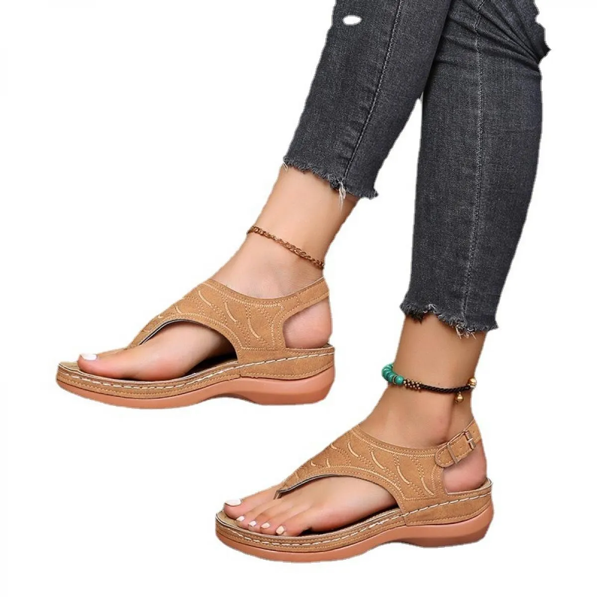 Estate Oxford Donne Sandali Appartamenti Pantofole In Pelle Pu Infradito Fibbia Della Cintura Scarpe Femminili 2022 Nuova Roma M