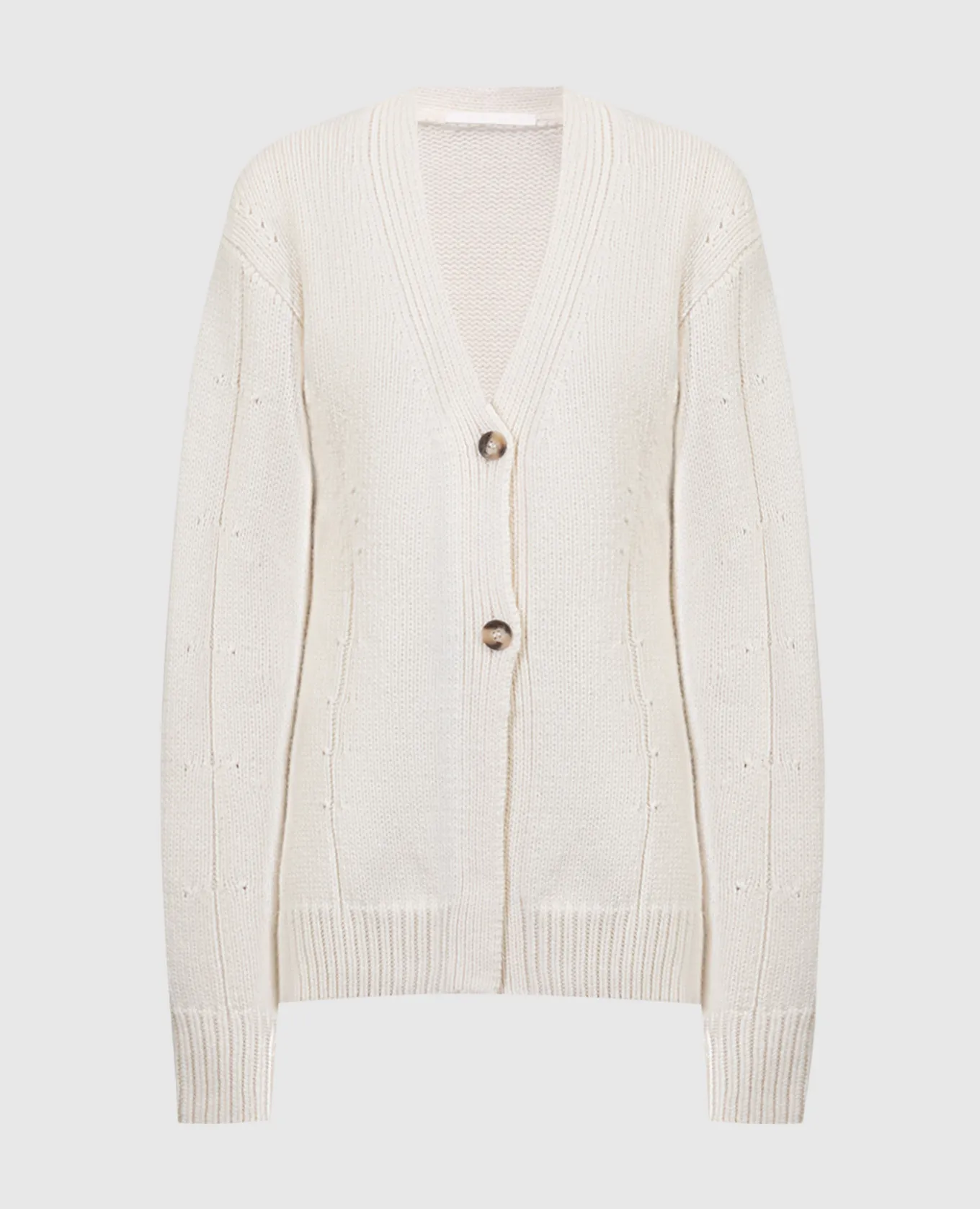 Helmut Lang Cardigan bianco con lana e cashmere N09HW705