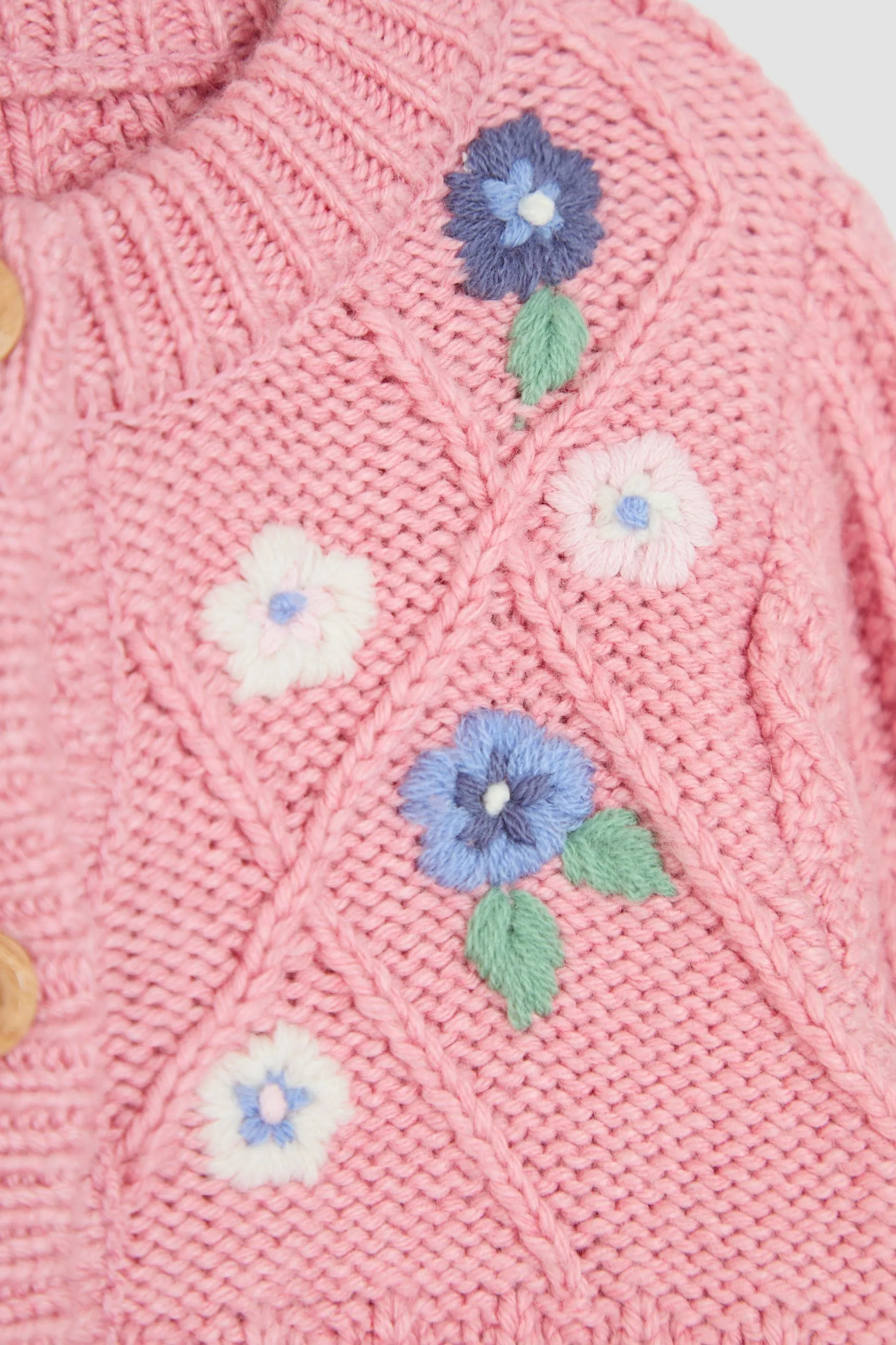 Jojo Maman Bébé Cardigan a trecce Cosy ricamato    