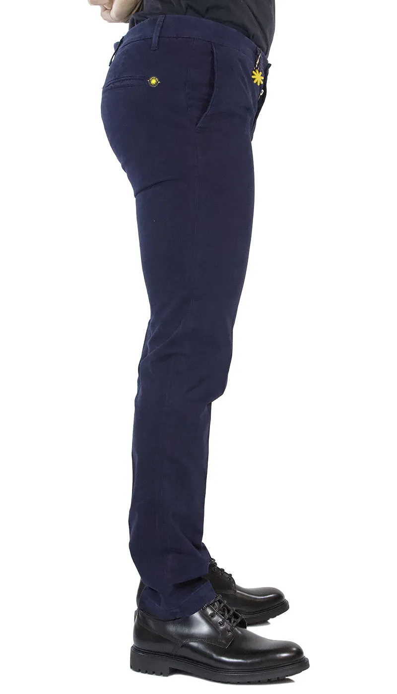 Manuel Ritz Pantalone uomo  tasche america modello skinny fit in cotone blu
