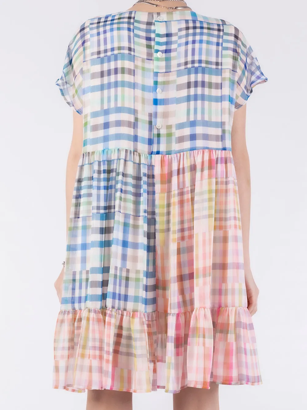 Mini abito in vichy multicolor