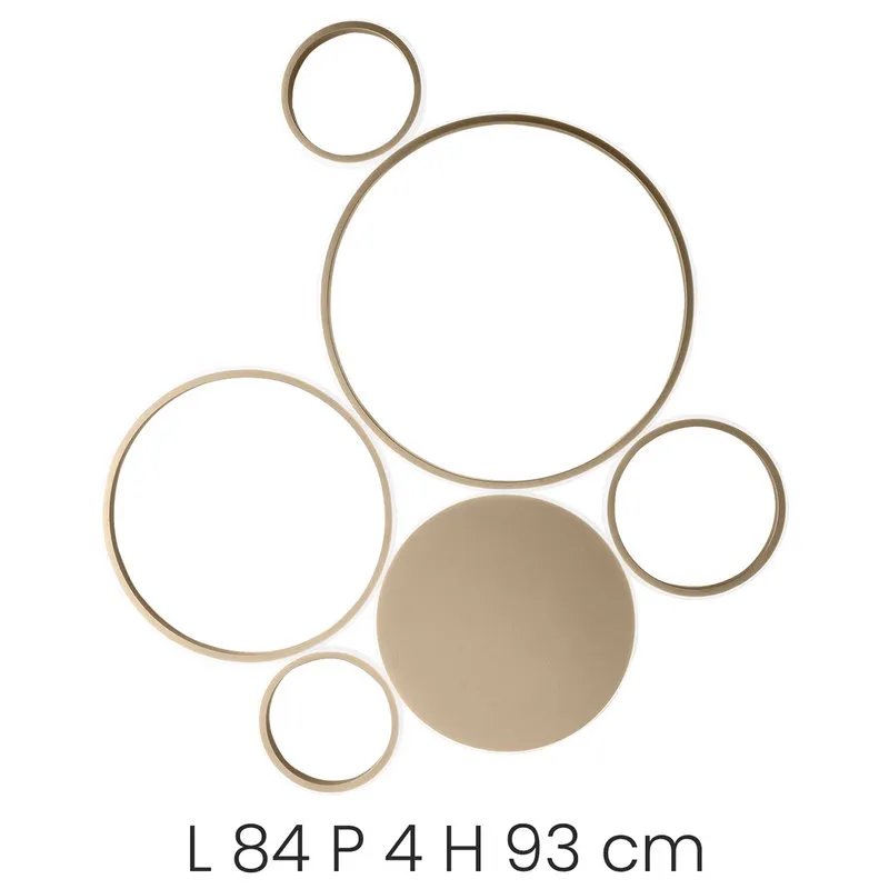 Ondaluce Plafoniera LED POIS in metallo verniciato, oro - grande