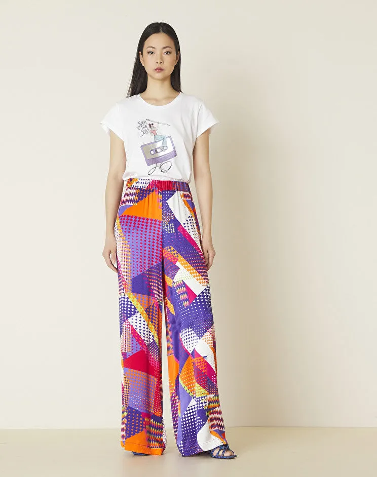 Palazzo Pants with Manila Grace Print / Purple