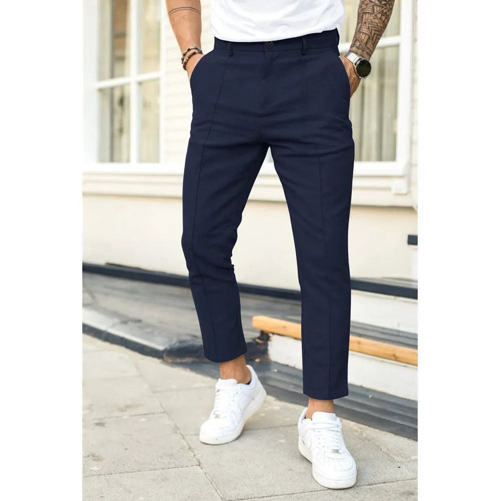 Pantalone casual skinny in tinta unita da uomo