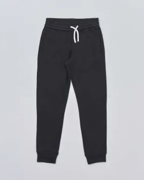 Pantalone nero in felpa di misto modal e cotone con taschino a filo sul retro 10-16 anni
