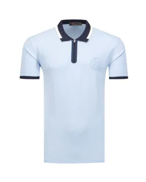 Polo G/Fore Embossed Logo Quarter Zip Tech Piqué G4MS23K301-sky