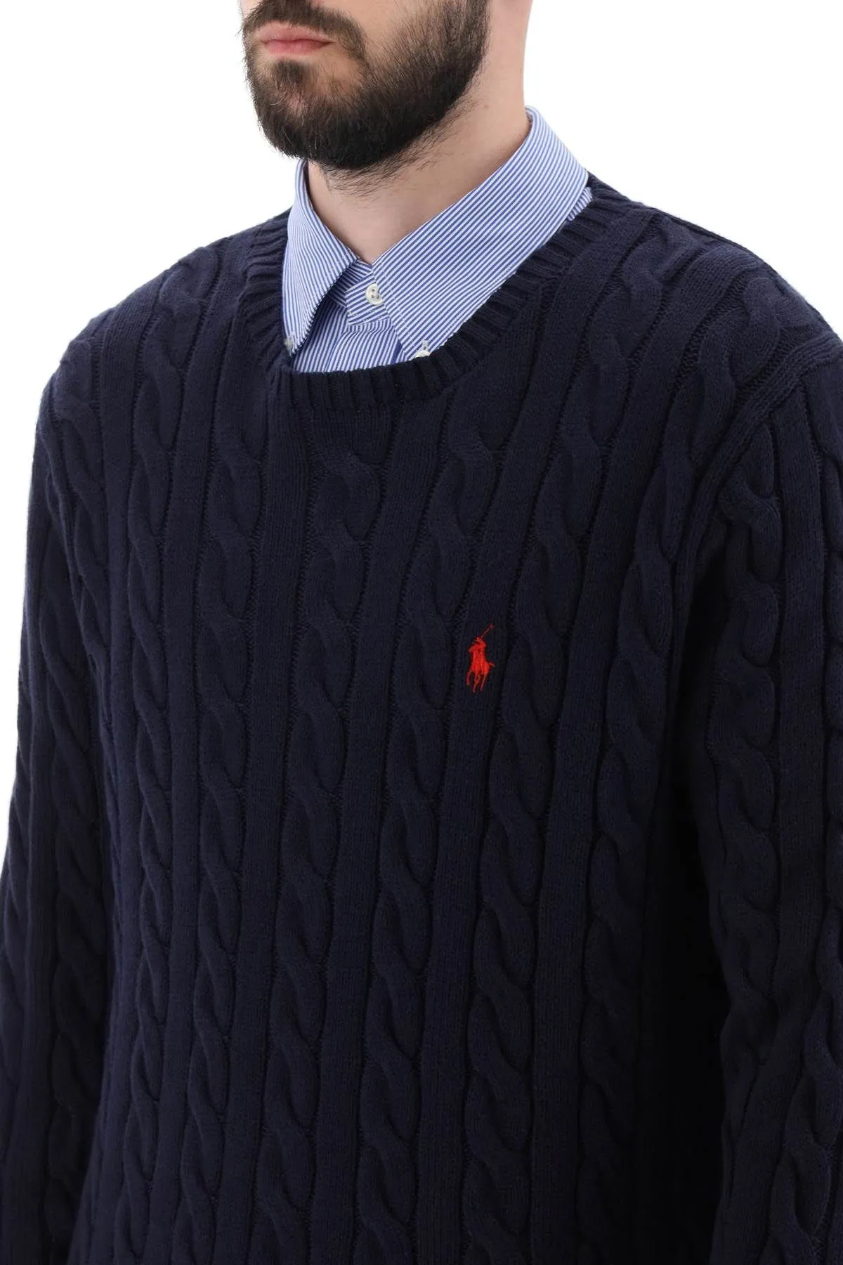Pullover in cotone a trecce