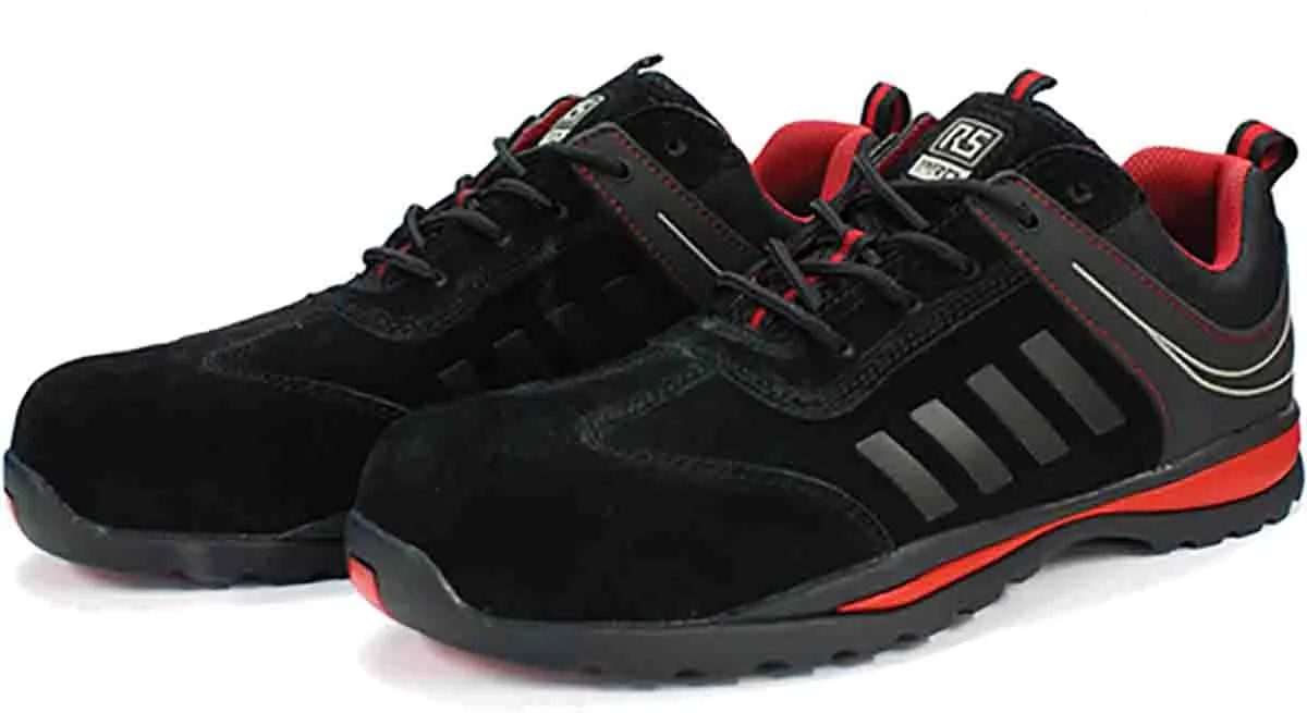 Scarpe sportive antinfortunistiche S1P RS PRO, Donna tg. 38, col. Nero/Rosso, con puntale di sicurezza