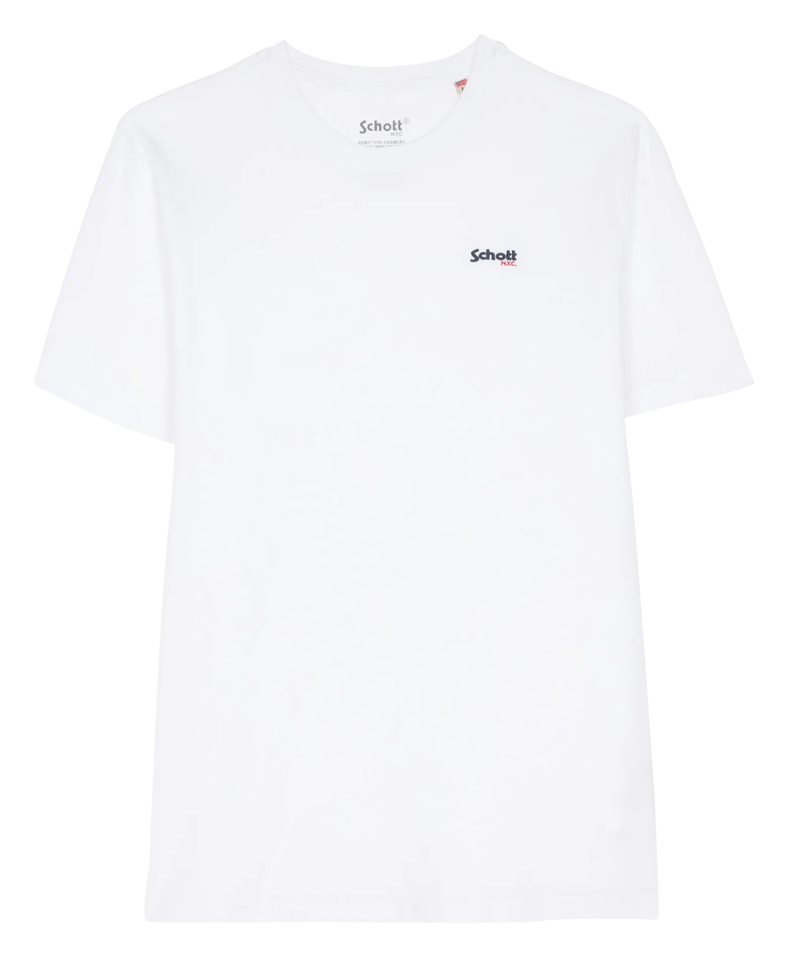  SCHOTT   TSLOGOCASUAL - T-shirt scollo tondo in cotone | Bianco
