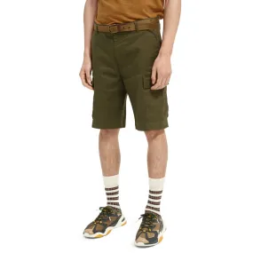Shorts Cargo Fave In Twill Di Misto Cotone, Verde