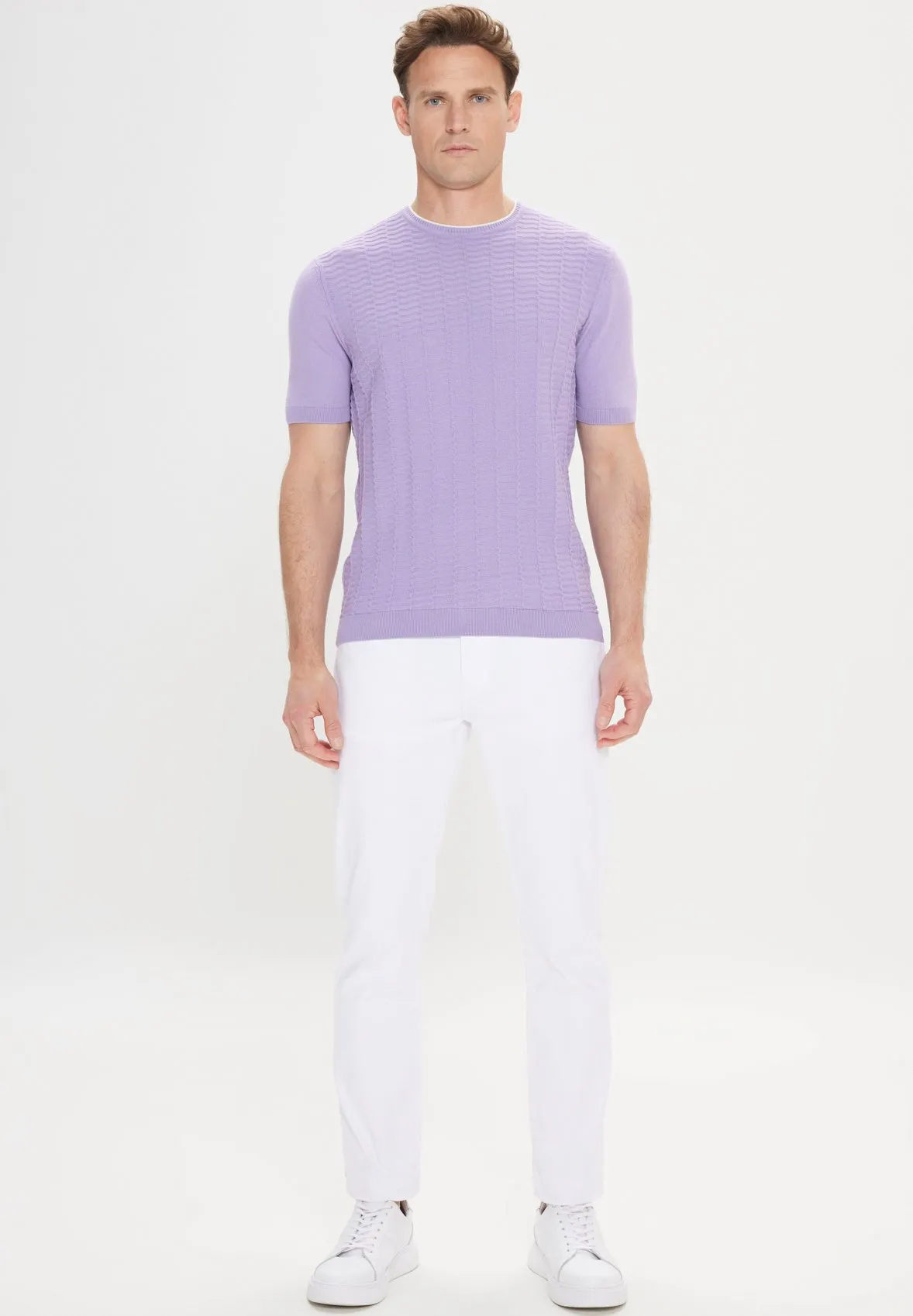 STANDARD FIT O COLLAR - T-shirt basic