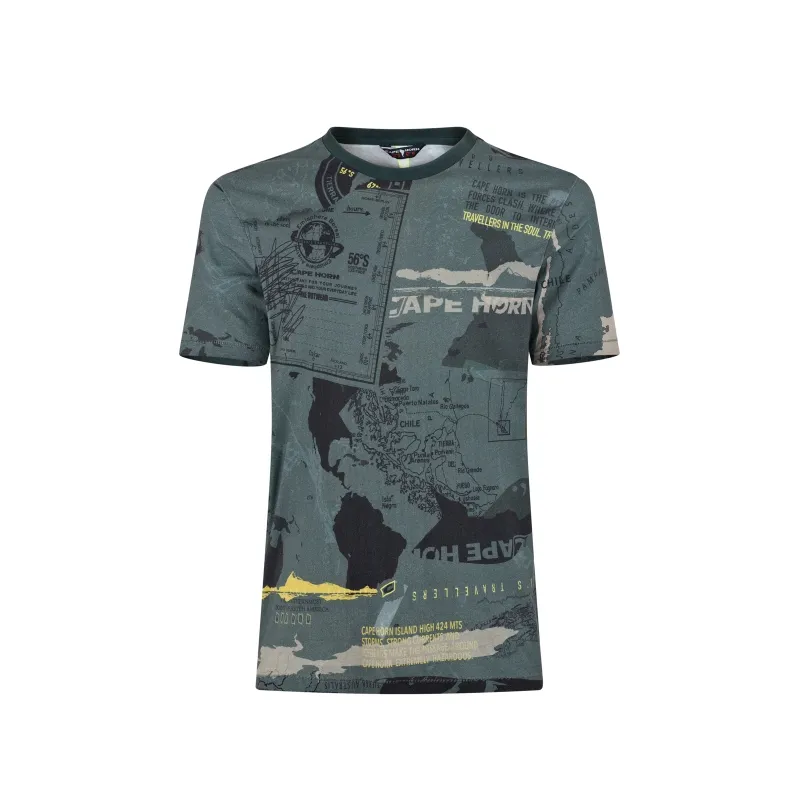 Sucre – T-shirt U G/collo M/m Stampa Cartina Grande Cape Horn