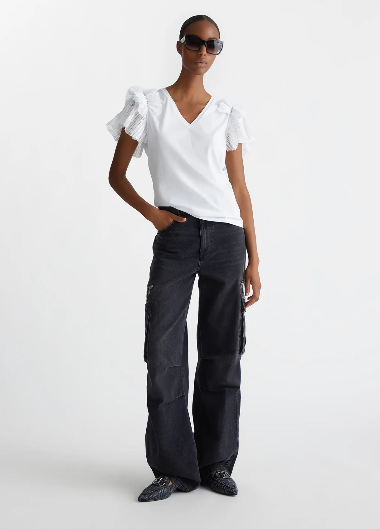 T-shirt con rouches