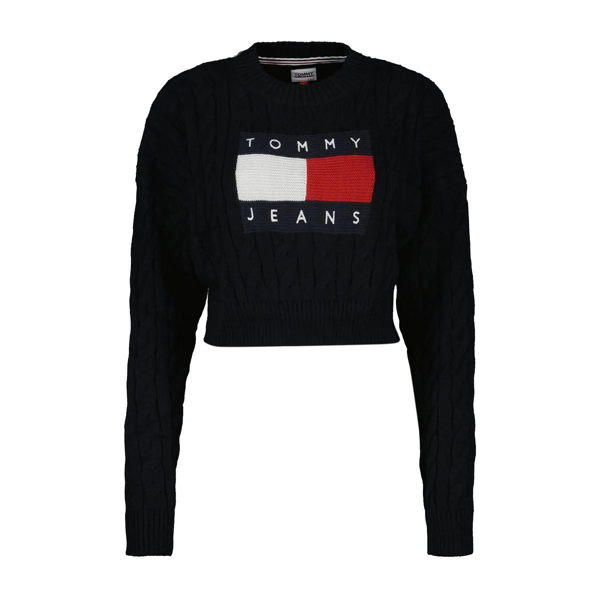      TOMMY JEANS MAGLIONE GIROCOLLO A TRECCE LOGO DONNA  