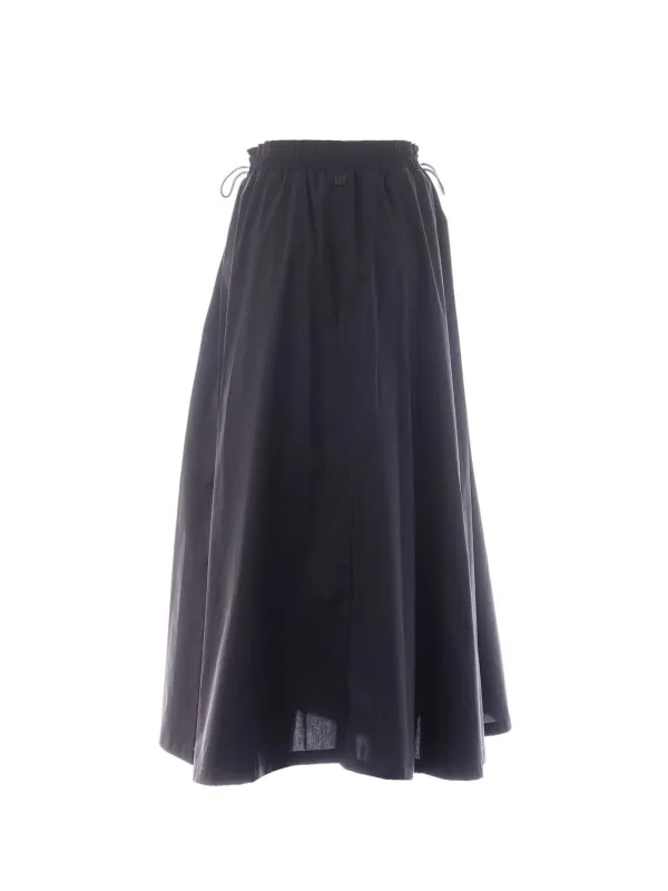 Wide poplin skirt